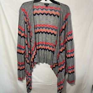 Torrid chevron pointelle knit open front cardigan